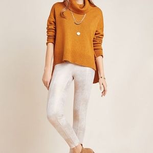 NWOT Anthropologie distressed gold sueded leggings